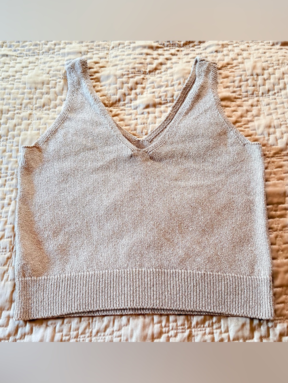 Rails Womens Beige Maise Sleeveless V-Neck Knit Top Size S